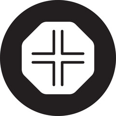 crossing roads glyph icon