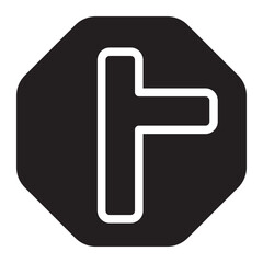 Side Road Right glyph icon