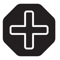 Obraz premium intersection glyph icon