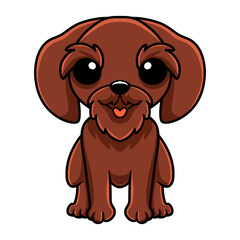 Cute pudelpointer dog cartoon sitting