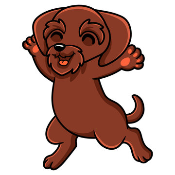Cute pudelpointer dog cartoon posing