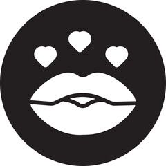kiss glyph icon