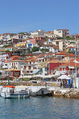 Parga city Greece beautiful old colorful building exploration traveling background high quality print