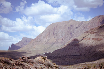 Desert Mountain and Blue Sky, landscape