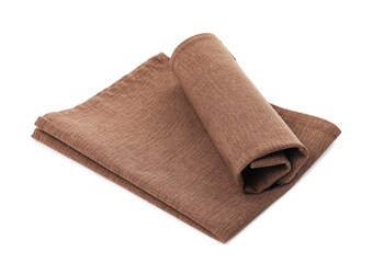 Fabric napkins for table setting on white background