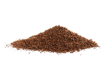 Heap of aromatic instant coffee isolated on white