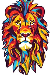 Plakat This premium high-quality lion illustration is a beautiful and elegant design for any product. This smooth and clean illustration is perfect for print on demand, T-shirt, backpacks, mugs and more.