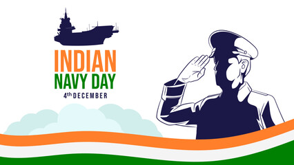 4 December, Navy Day Background. Suitable to use on Indian Navy Day event.