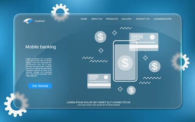 Mobile banking, online payment, financial transactions vector concept illustration