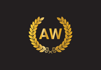 this is a wing letter aw icon design 