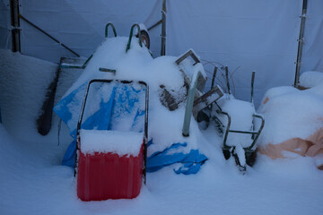 冬の工事現場の風景
