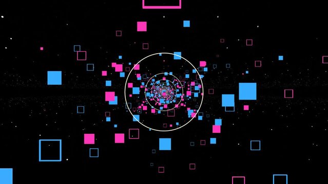 トンネル VJ シンプル 四角 ワープ 青 紫 [ループ対応] [別Verあり]