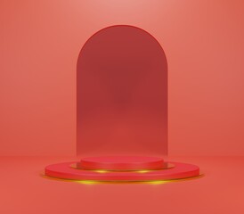 Podium background rendering abstract concept  3D platform, minimal show studio display scene.