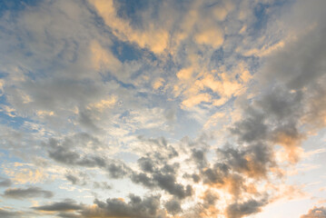 Clouds in the sky during the sunset in the nature of the Asian summer, perfect for travel