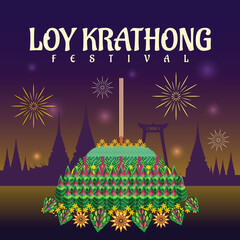 advertisement post for loy krathong festival event