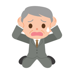 困り果てているスーツ姿の男性