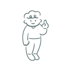 Obraz premium シンプルでかわいい 指さしする手描きイラスト素材