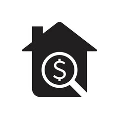 Property valuation icon design. Home appraisal icon. Real estate clipart isolated on white background. Vector illustration.