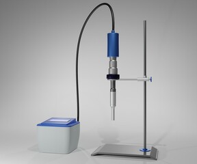 Ultrasonic Homogenizer Sonicator Processor Cell Disruptor Mixer 3d rendering