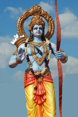 Indian Hindu God Rama with his weapon bow and arrows i - obrazy, fototapety, plakaty