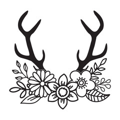 Deer Antler Silhouette