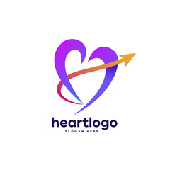 heart arrow logo with gradient colors