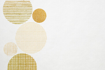 Abstract elegant Japanese style background.. White washi paper texture with graceful gold pattern.