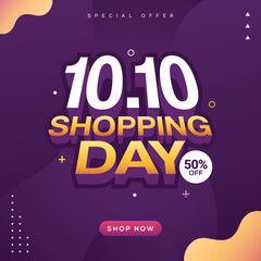 10.10 online shopping day sale banner discount promotion