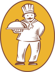 Chef Baker Cook With Platter