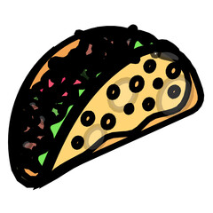 A mexican special dish, taco flat icon
