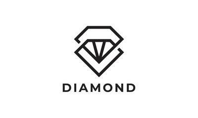 Fototapeta premium diamond with infinite logo. outline style icon design vector