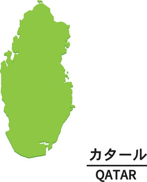 カタールの世界地図イラスト