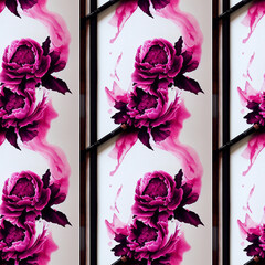 Floral seamless pattern. Vintage peony background. Hand drawn watercolor illustration.