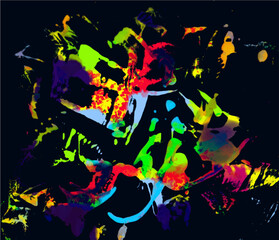 Acrylic paint wallpaper neon colors
