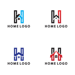 Initial letter H  Home logo icon vector illustration design