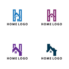 Initial letter H  Home logo icon vector illustration design