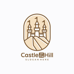 Castle on the hill line luxury logo design