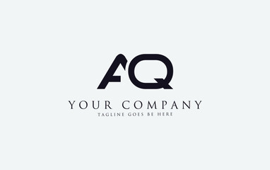 Simple letter 2d logo design vector monogram AQ