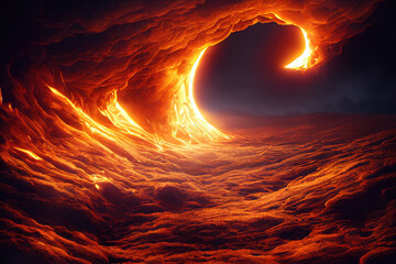 Great Sea War with Ships. Warship in the Ocean Storm. Fantasy Backdrop Concept Art Realistic Illustration Video Game Background Digital Painting CG Artwork Scenery Artwork Serious Book Illustration
