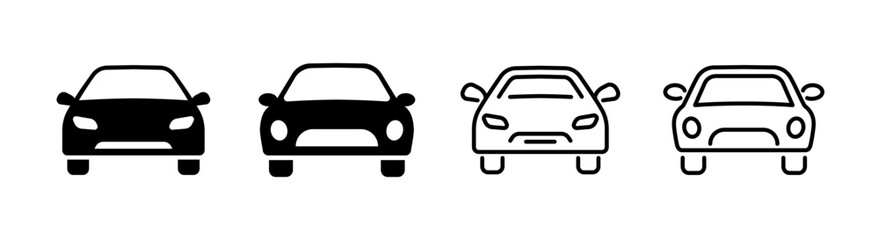Obraz na płótnie Canvas Car icon set of 4, design element suitable for websites, print design or app