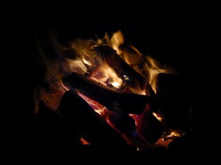 fire in the fireplace