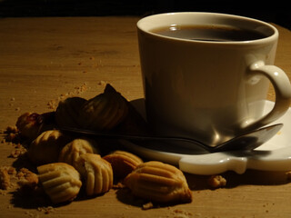 cup of coffee with beans