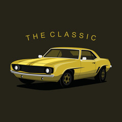 Fototapeta premium car on black illustration of a car classic car