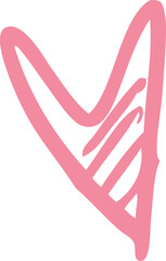 Heart shape hand drawn. decorative elements. Valentine's day web icon, symbol, sign, romantic wedding, love card