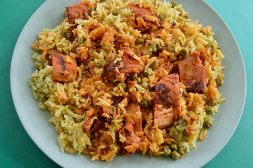 Char grilled butter chicken with rice