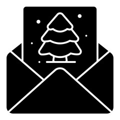 christmas card solid icon