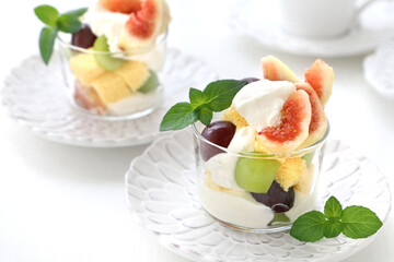 ハロウィン　いちじくとシャインマスカットのとライフル　秋のいちじくデザート　いちじくスイーツ　