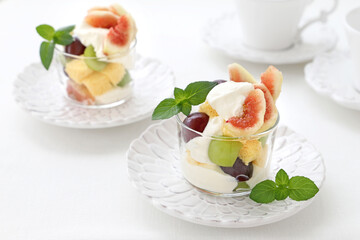 ハロウィン　いちじくとシャインマスカットのとライフル　秋のいちじくデザート　いちじくスイーツ　