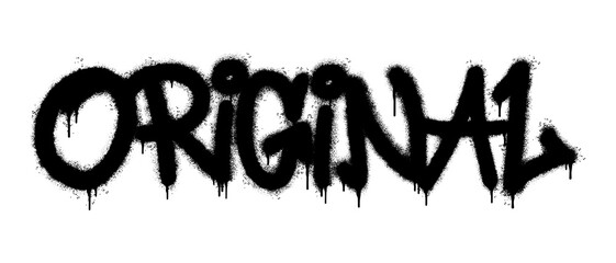 Spray Painted Graffiti Original Word Sprayed isolated with a white background. graffiti font Original with over spray in black over white. Vector illustration.