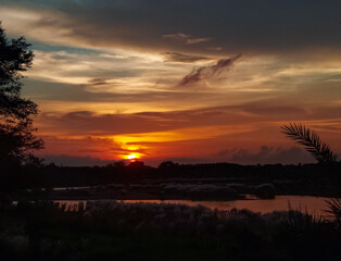 sunset over the river